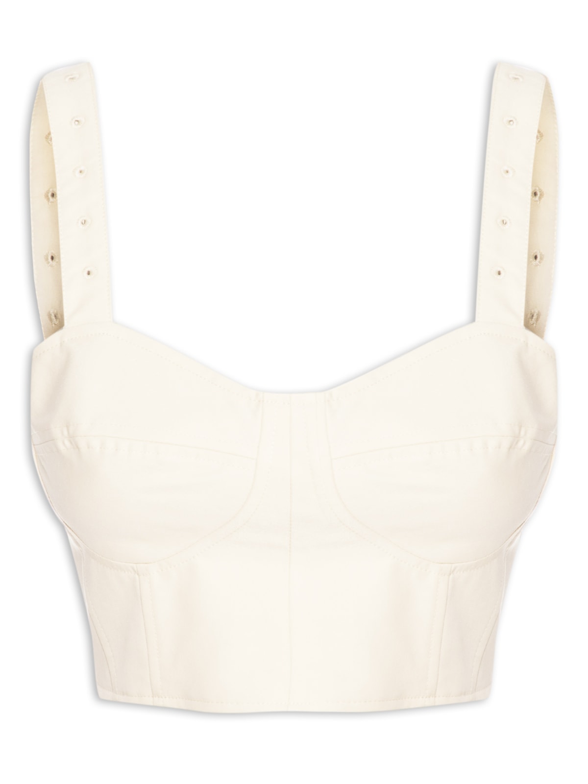 Vista 2 Top Corset Com Alça Bordada - Bege NATURAIS NATURAIS