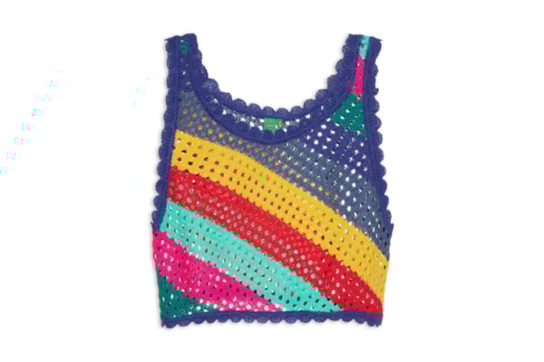 Top Crochê Listras Amanda - Azul