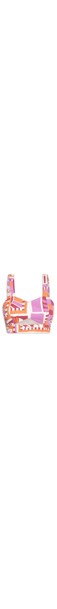 Top Cropped Abertura Decote Sarja - Laranja