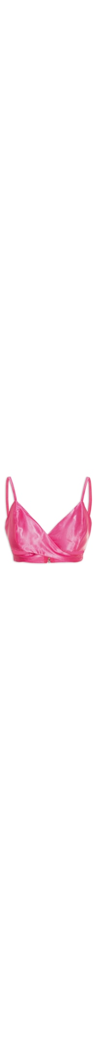 Top Cropped Acetinado - Rosa