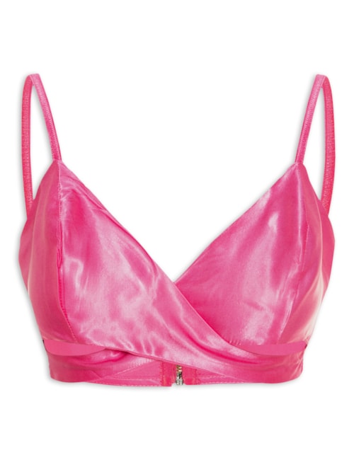 Top Cropped Acetinado – Rosa