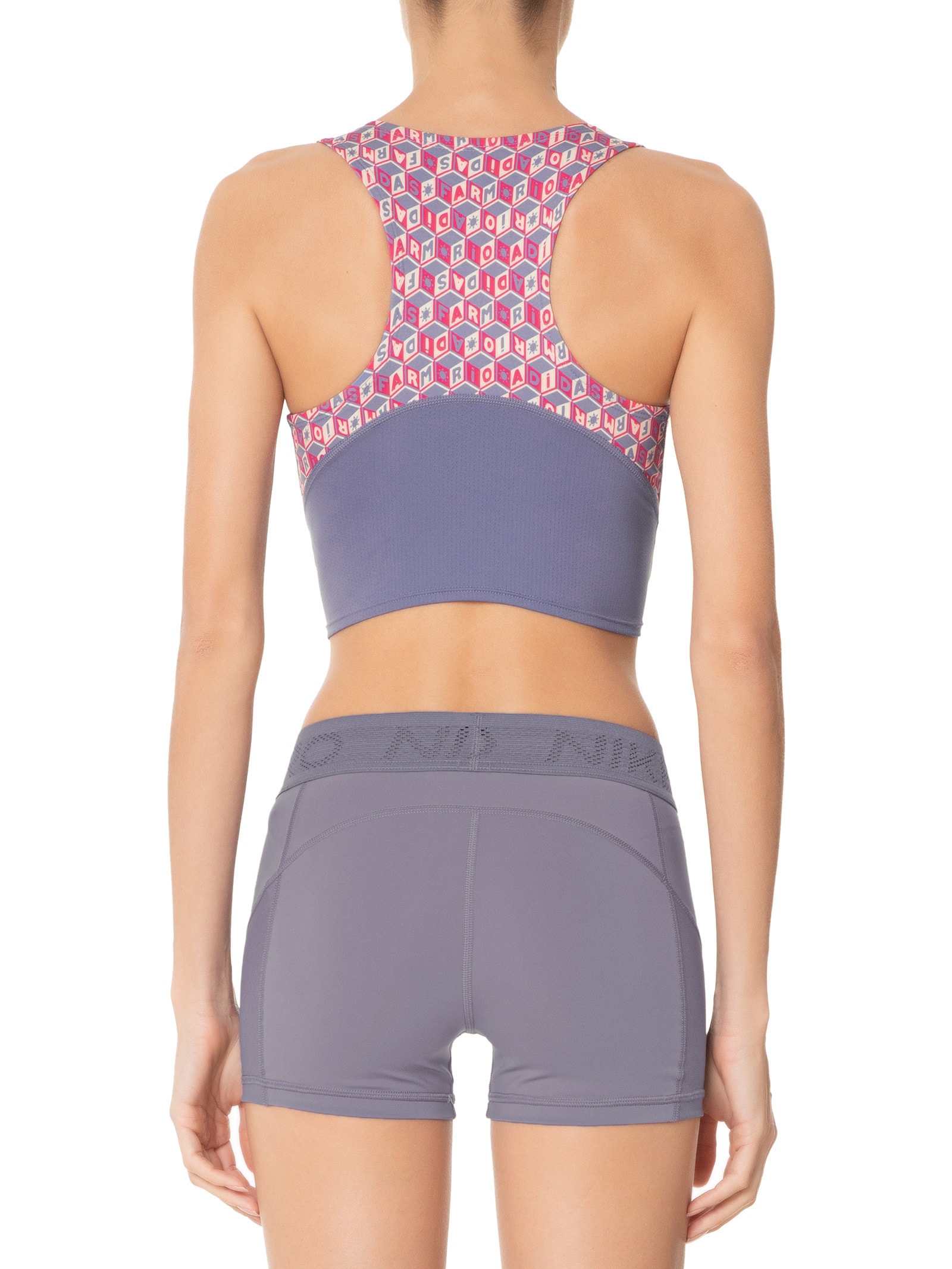 Adidas + Farm - Top Cropped Adizero - Azul