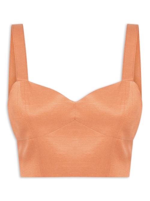 Top Cropped Alça Larga – Laranja