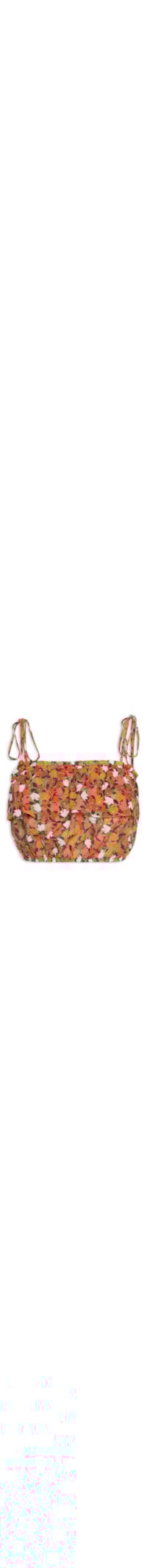 Top Cropped Babado Estampa Liberty Color - Verde