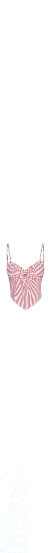 Top Cropped Bandana Listrado - Vermelho