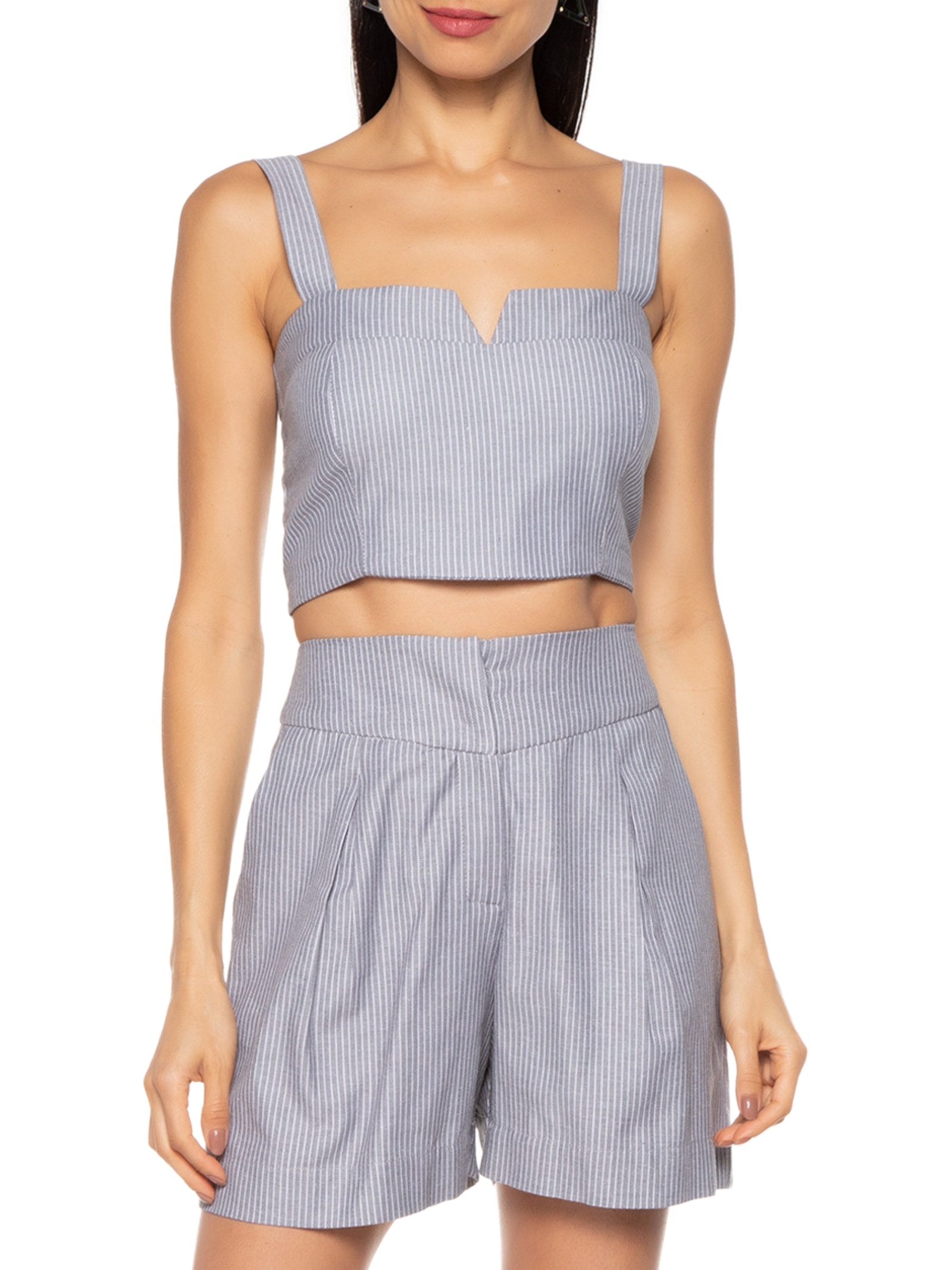 Top Cropped Bustiê Cinza Market 33