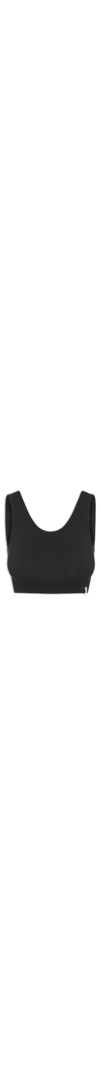 Top Cropped Canelado Decote Redondo - Preto
