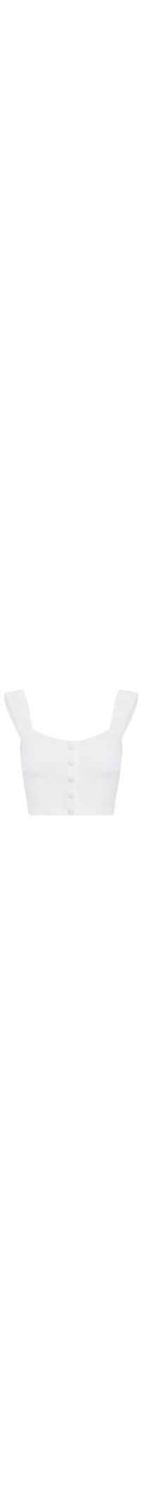 Top Cropped Com Botões - Off White