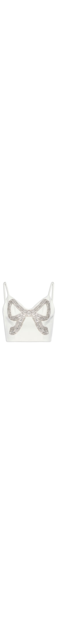 Top Cropped Com Laço Shine - Branco