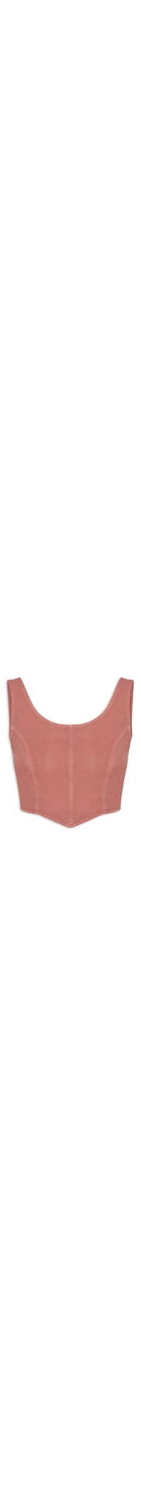 Top Cropped Com Ponta Sarja - Marrom
