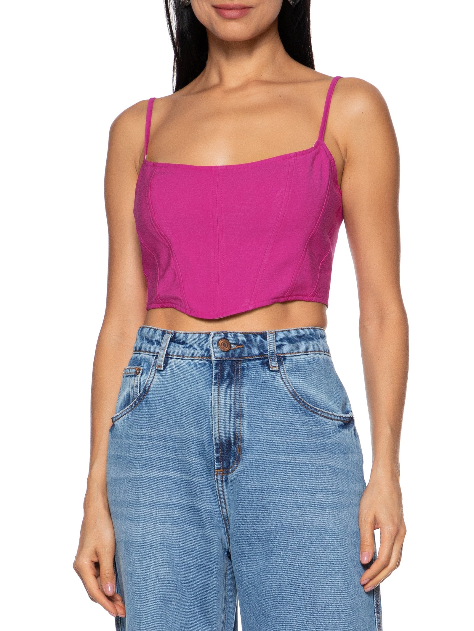 Top Cropped Corset Rosa My Favorite Things