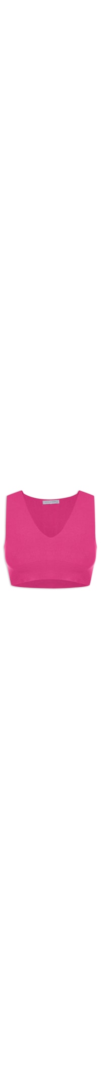Top Cropped De Tricot - Rosa