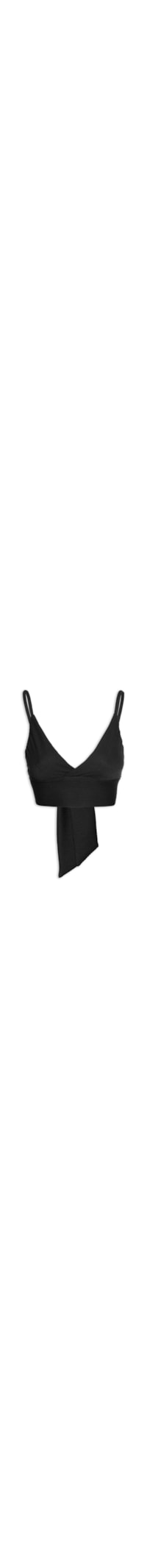 Top Cropped Decote Transpassado - Preto