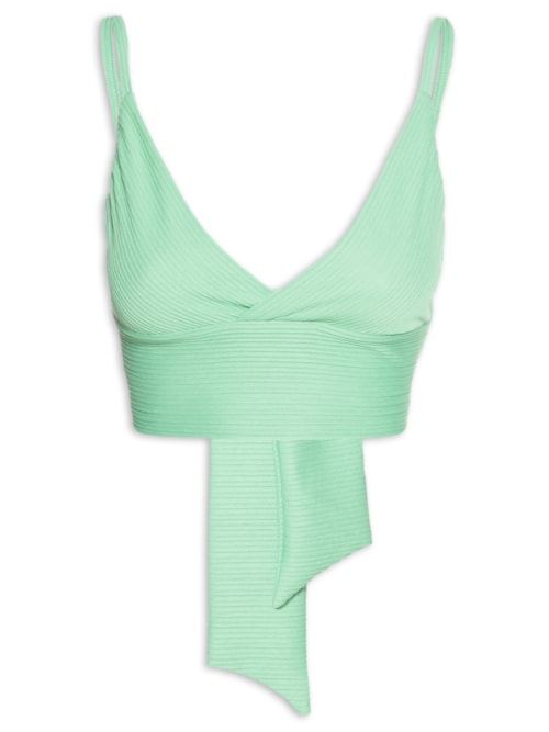 Top Cropped Decote Transpassado – Verde