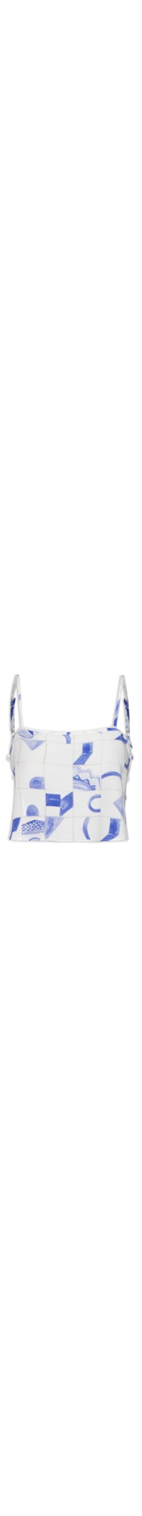 Top Cropped Detalhe Ponteiras Lateral - Azul