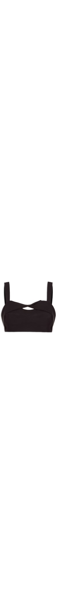 Top Cropped Em Alfaiataria - Preto