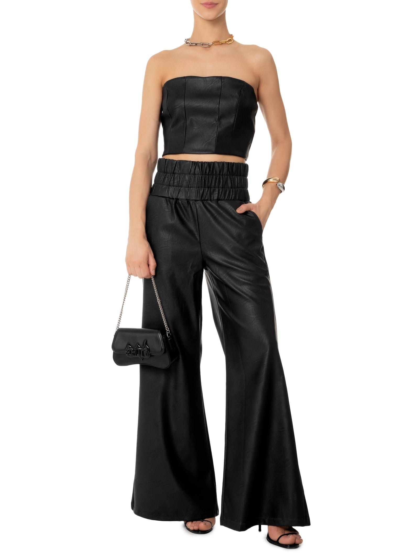 Top Cropped Faixa Preto Market 33