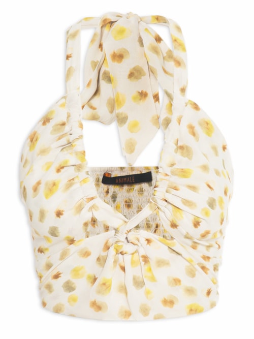 Top Cropped Franzido Pois - Off White