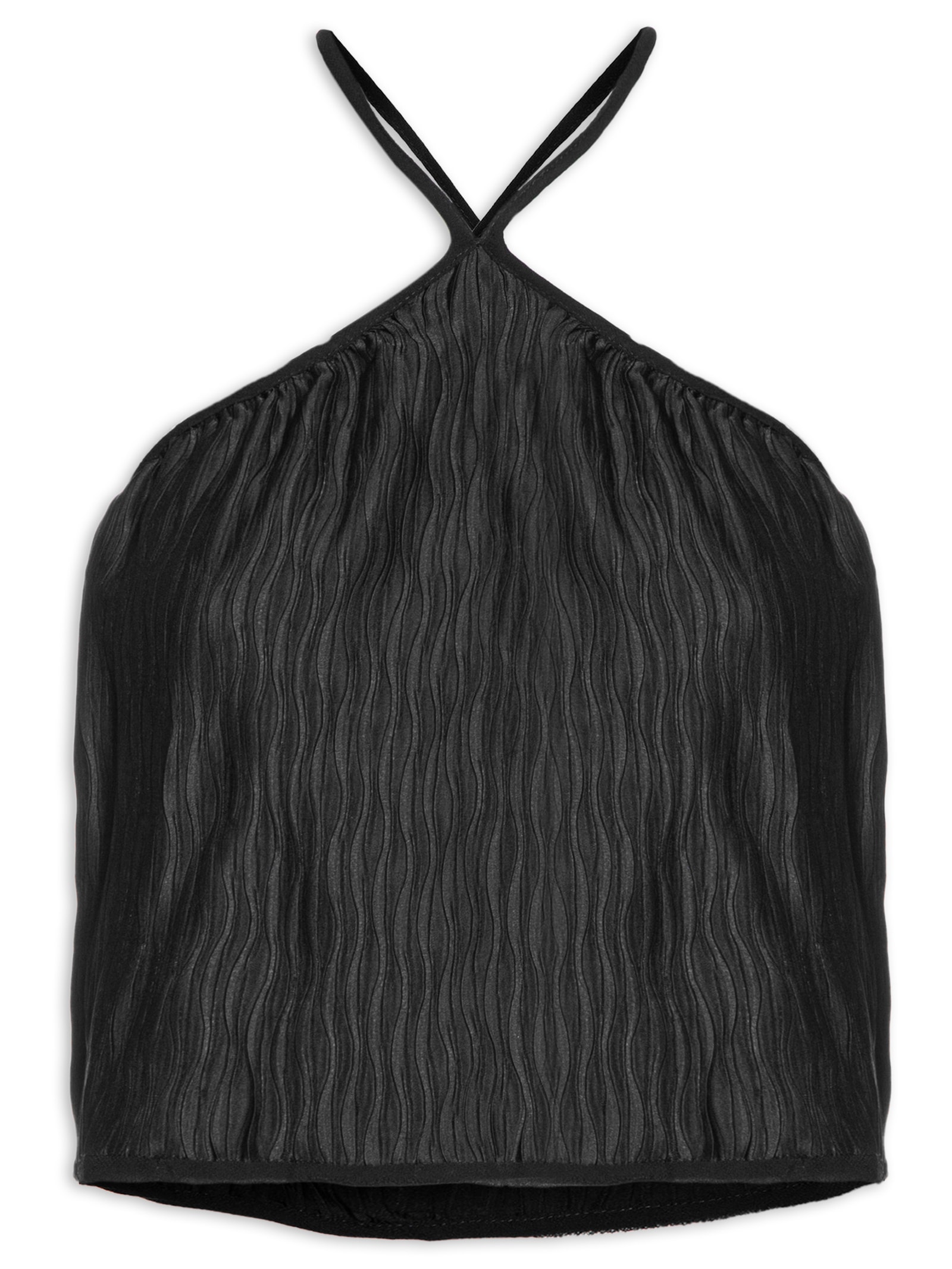 Animale - Top Cropped Frente Única Plissado - Preto
