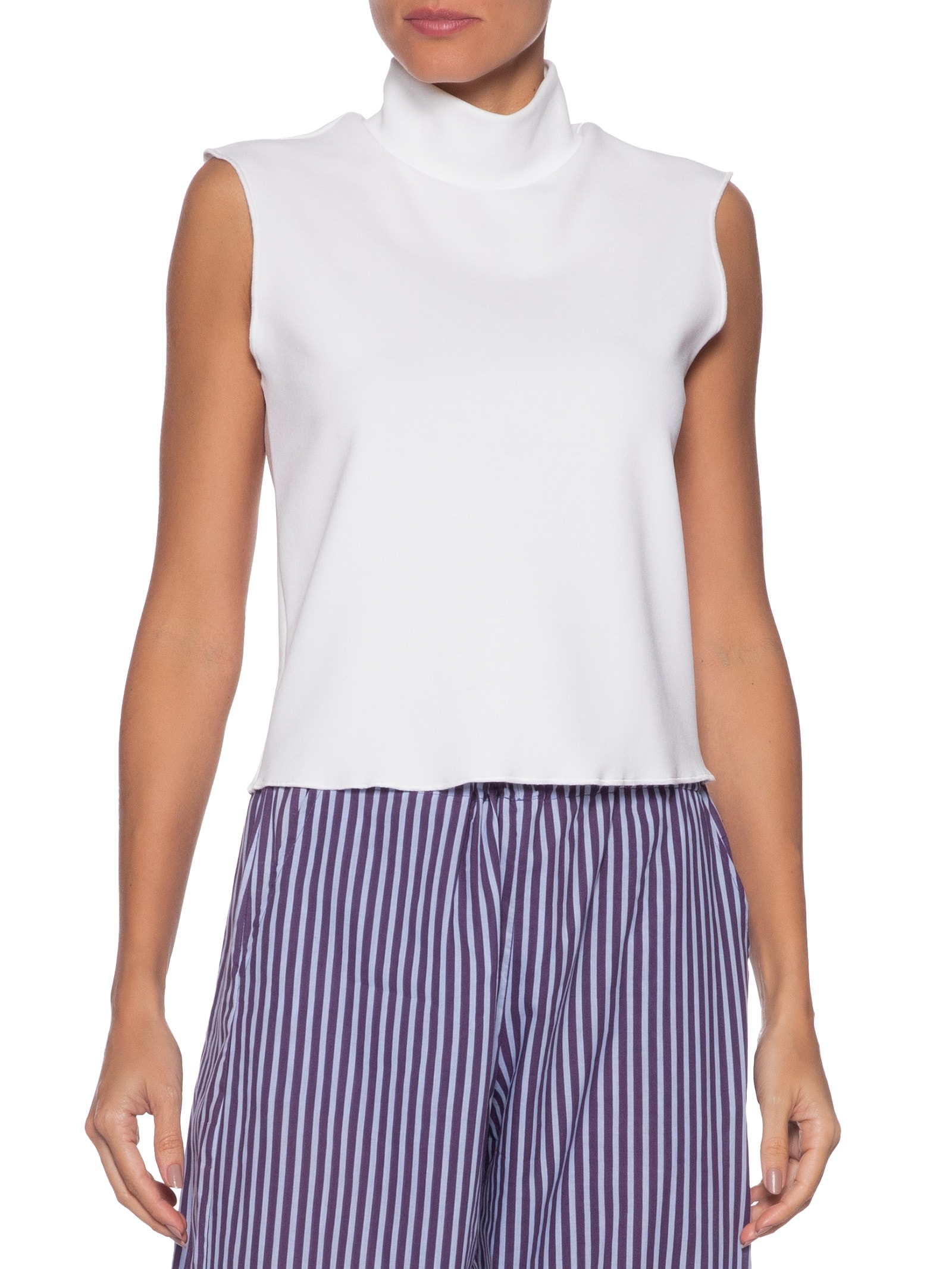 Top Cropped Gola Alta Textura Branco Osklen