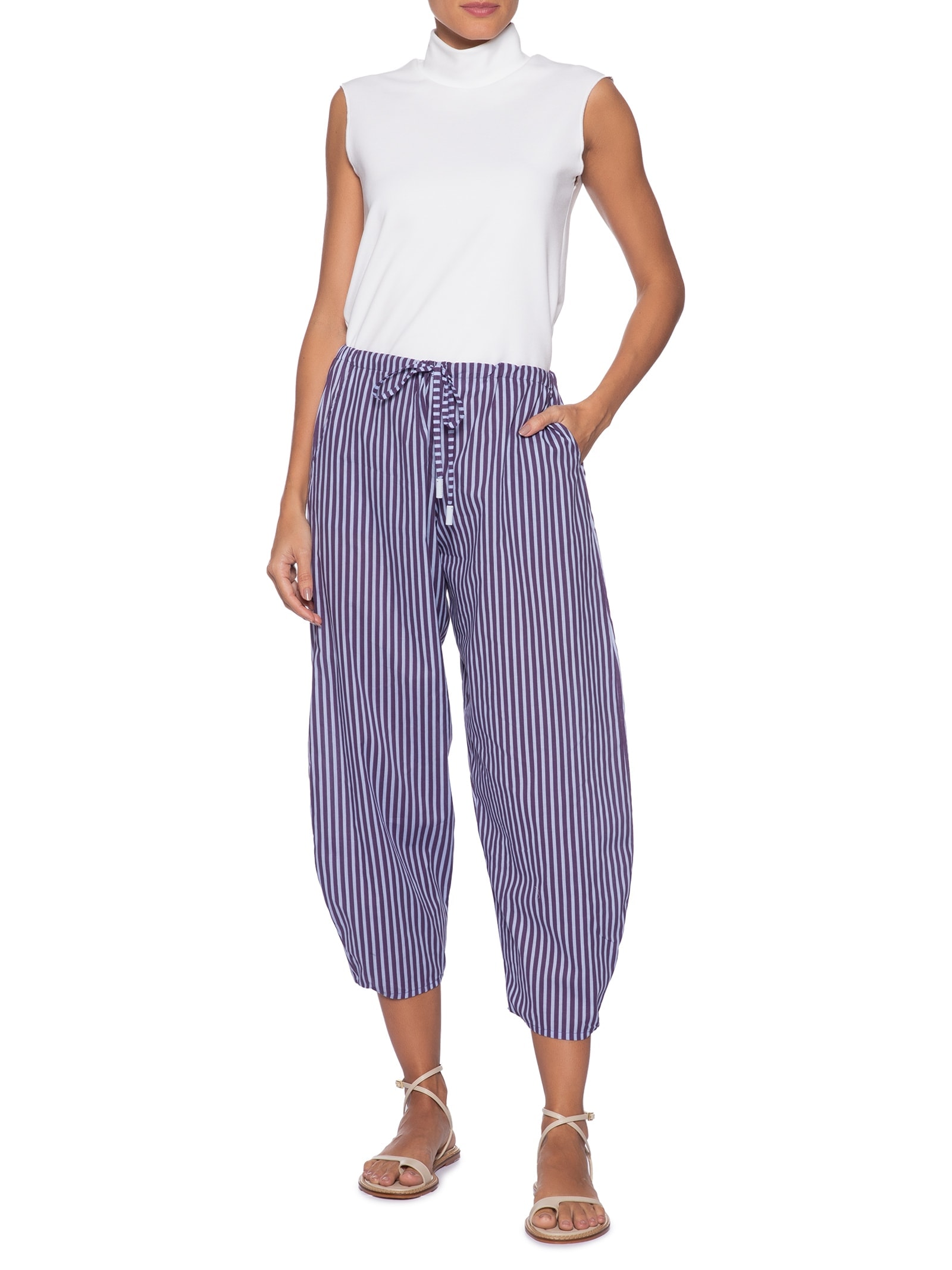 Top Cropped Gola Alta Textura Branco Osklen