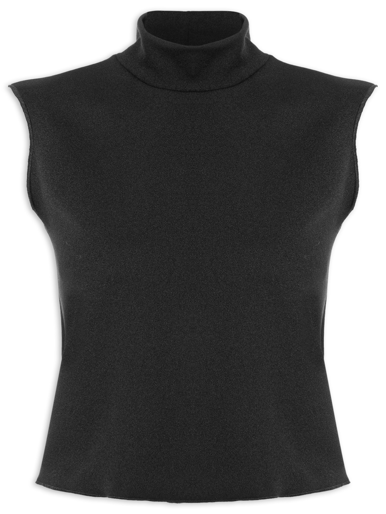 Top Cropped Gola Alta Textura Preto Osklen