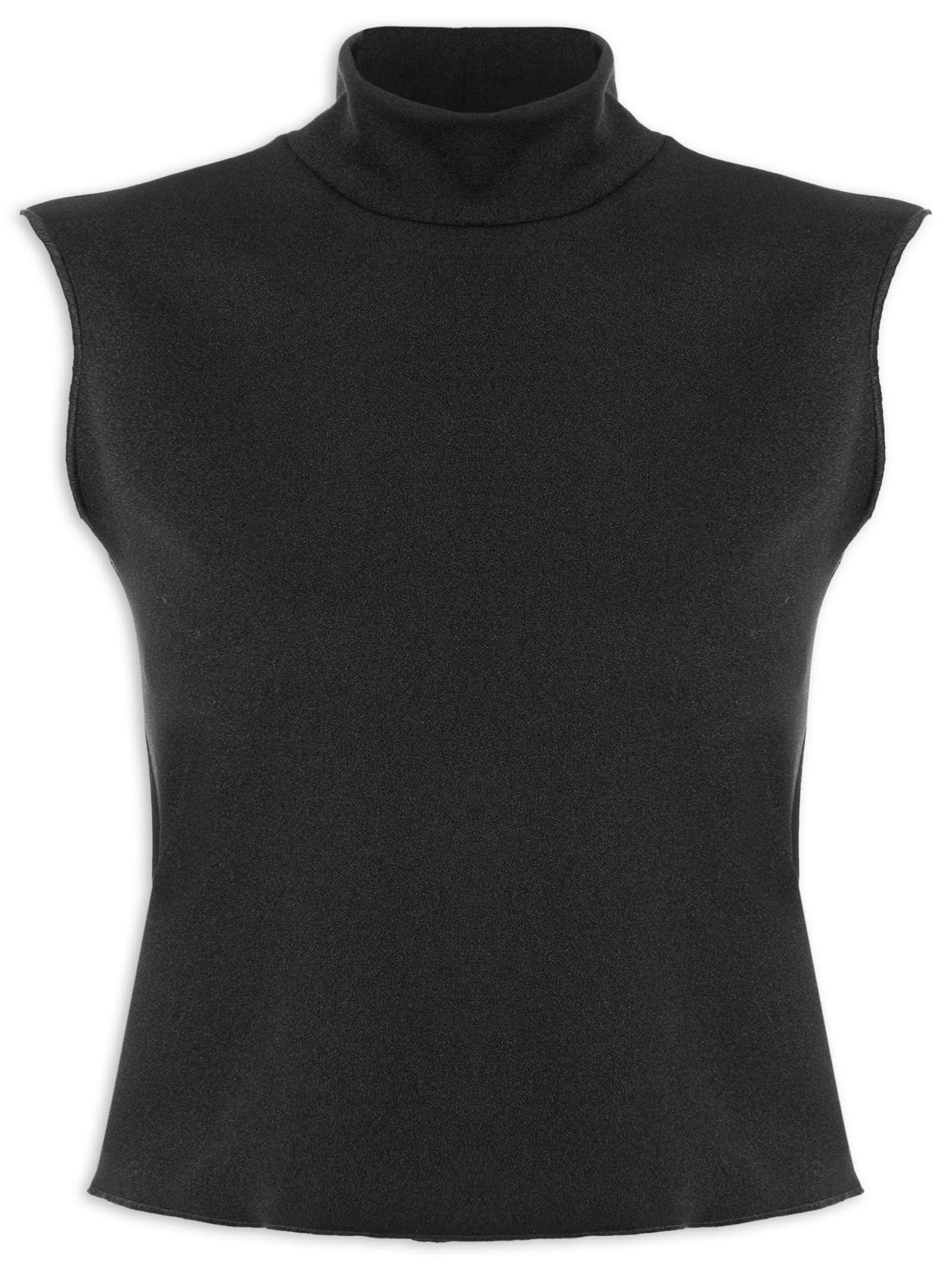 Top Cropped Gola Alta Textura Preto Osklen