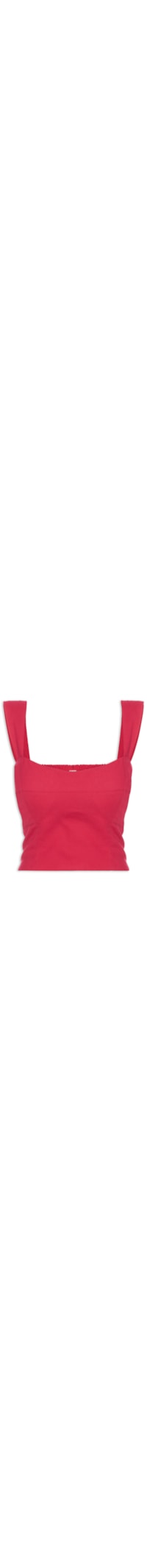 Top Cropped Linho Alça Larga - Rosa