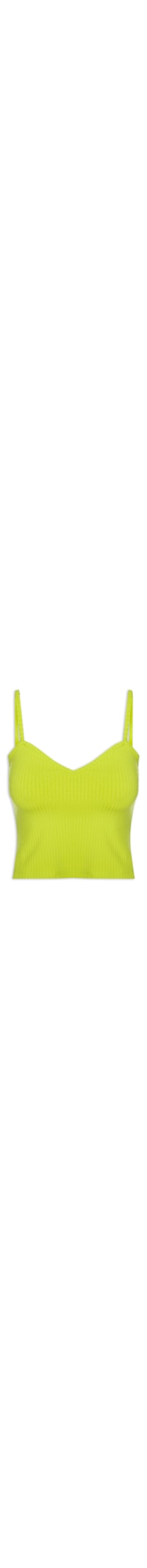Top Cropped Malha Canelada Com Alça Ajustável - Verde