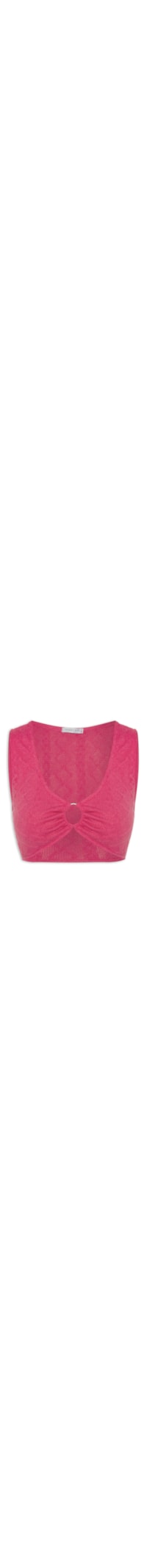 Top Cropped Malha Tricot Aviamento Metal - Rosa
