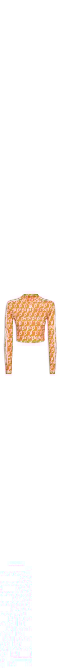 Top Cropped Manga Longa - Laranja