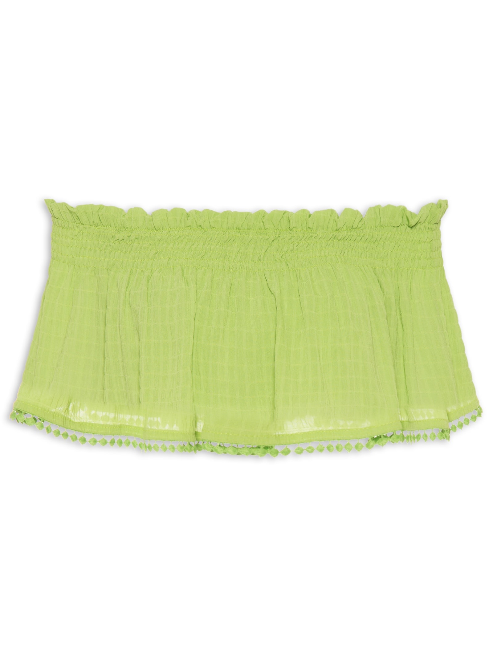Top Cropped Ombro A Ombro Pala Lastex Verde '2Essential