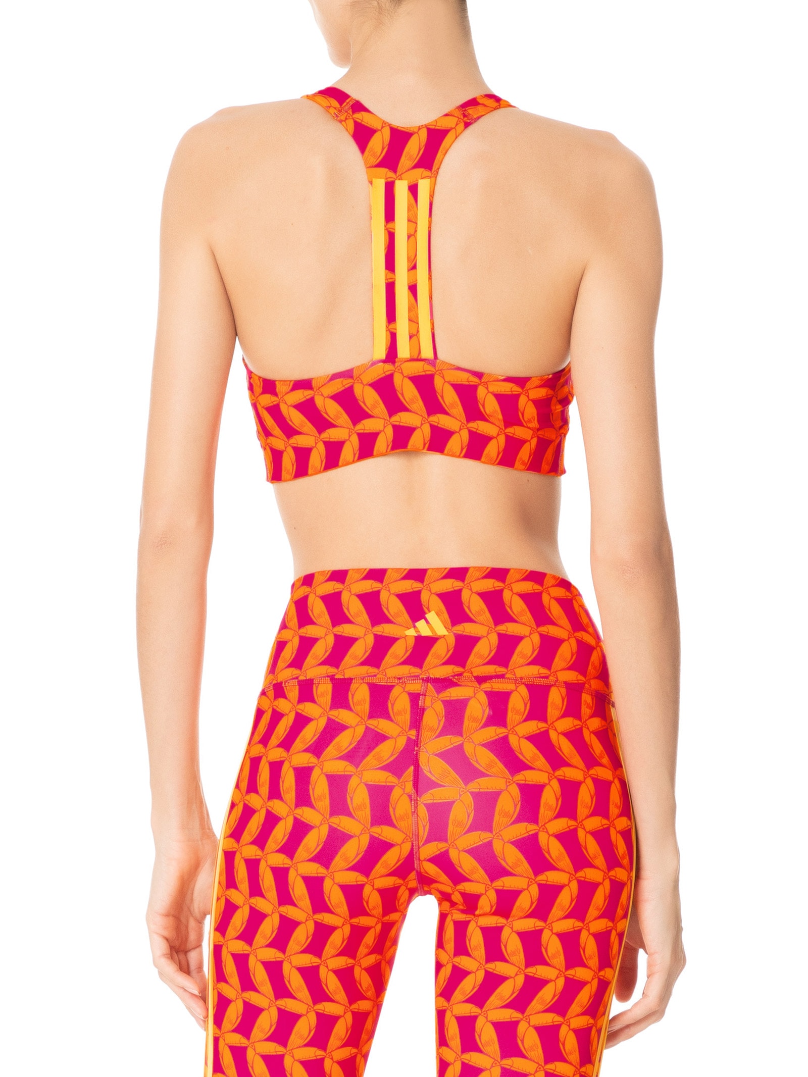 Adidas + Farm - Top Cropped Suporte Médio - Laranja