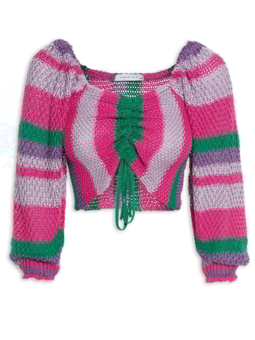 Top Cropped Tricot Ciganinha – Rosa