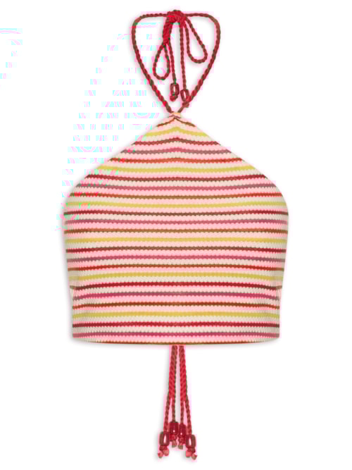 Top Cropped Tricot Color – Vermelho