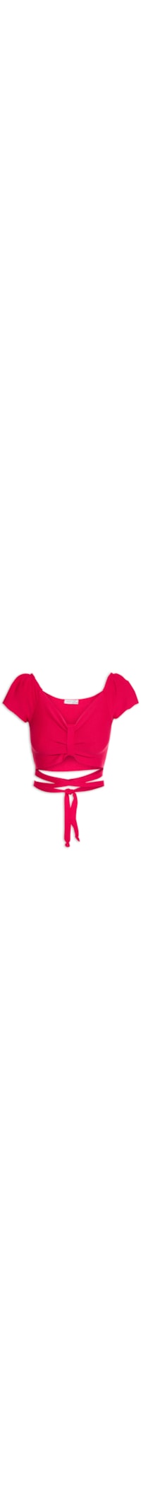 Top Cropped Tricot Laço - Rosa