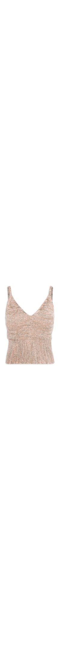 Top Cropped Tricot Mesclado - Laranja