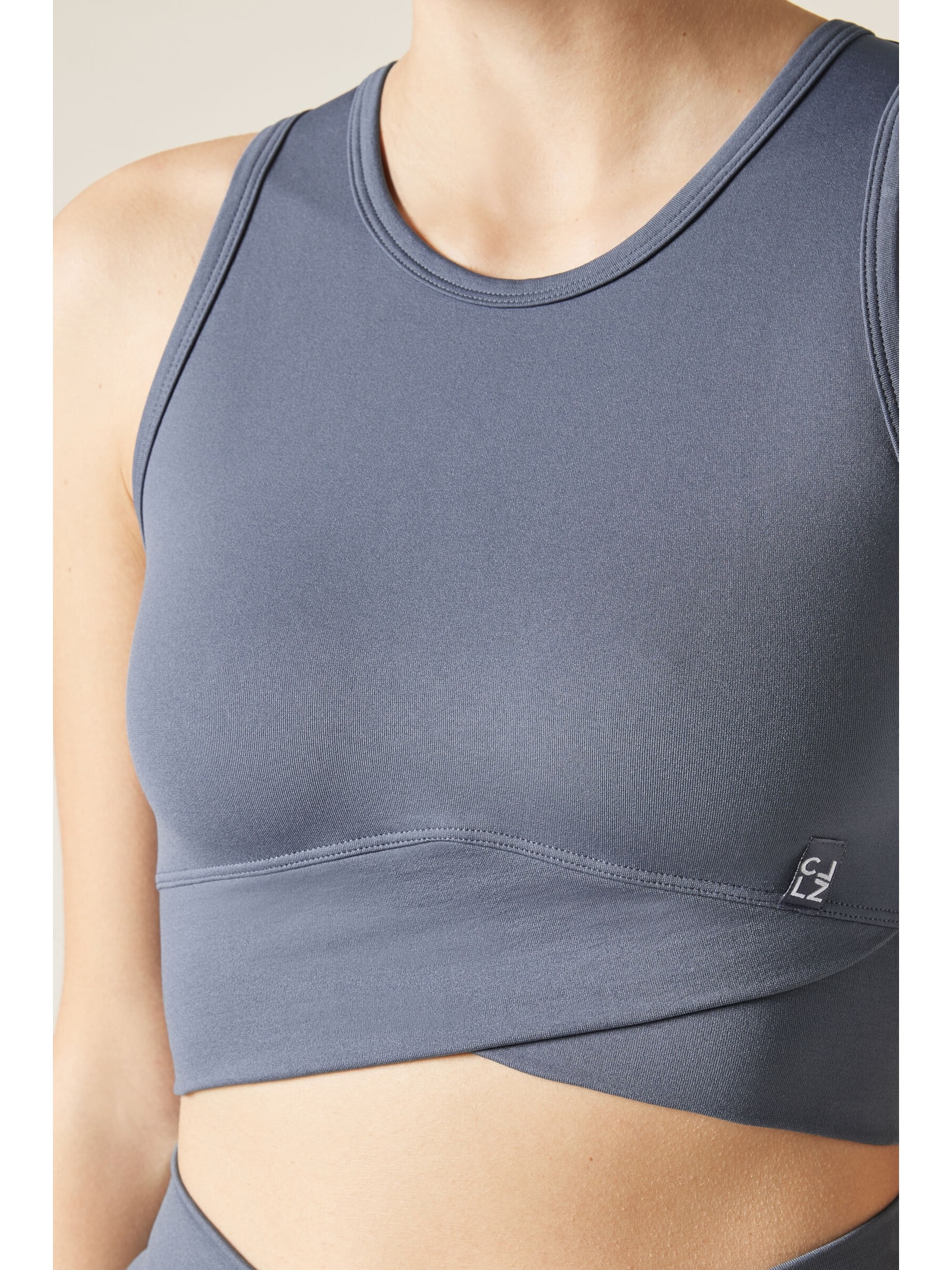 Top Cruzado Liso Azul Calzedonia