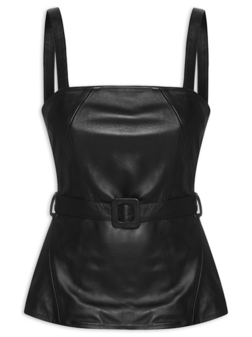 Top Dandara Couro – Preto