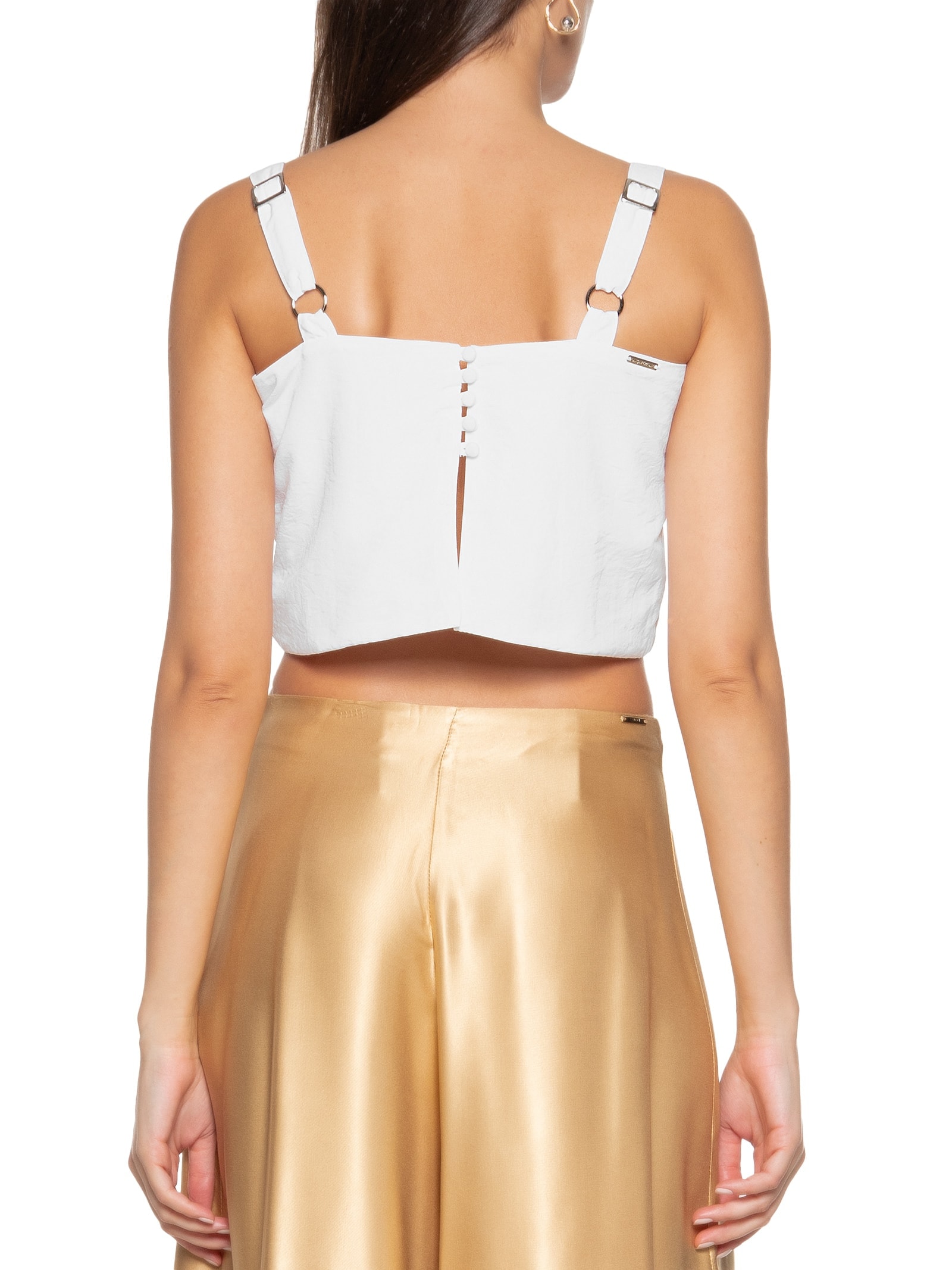 Top De Alças Cropped Branco Lança Perfume