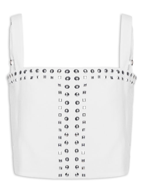 Top De Alças Cropped – Branco