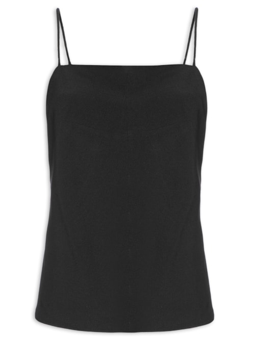 Top De Alcinha De Crepe – Preto