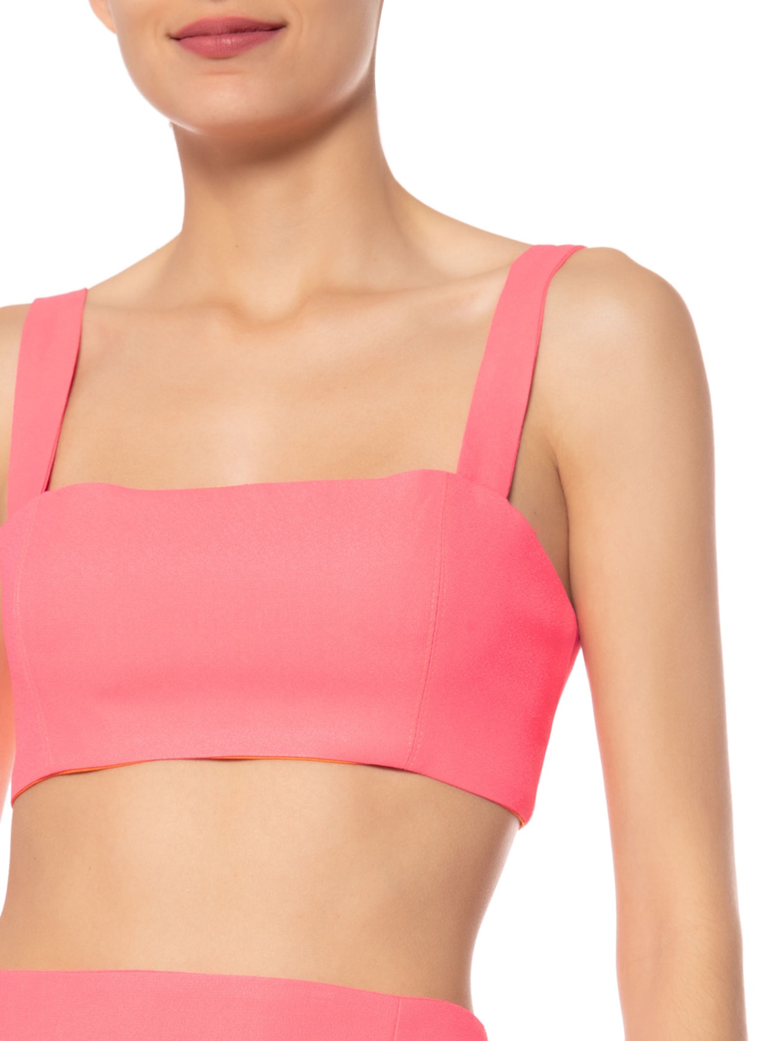 Top De Crepe Dupla Face Rosa Animale