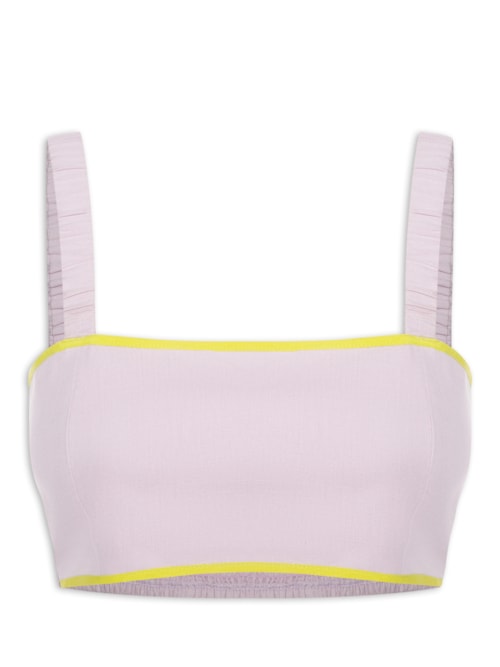 Top De Linho Com Piping – Roxo