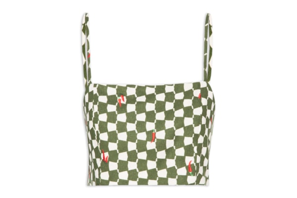 Top de Linho Estampa Chilli - Verde