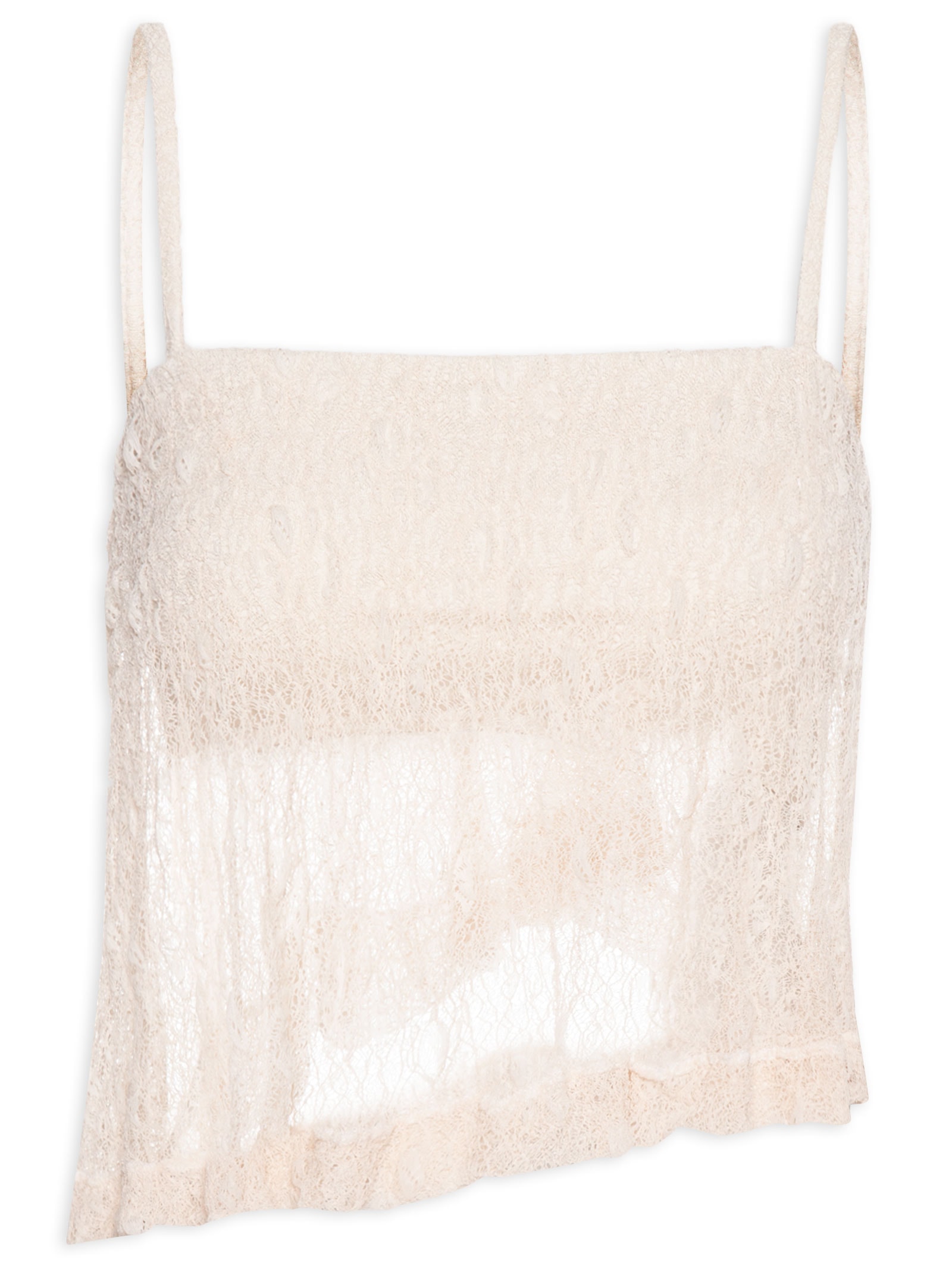 Top De Renda Bege Animale Jeans