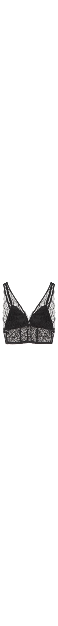 Top De Renda Canaletas - Preto