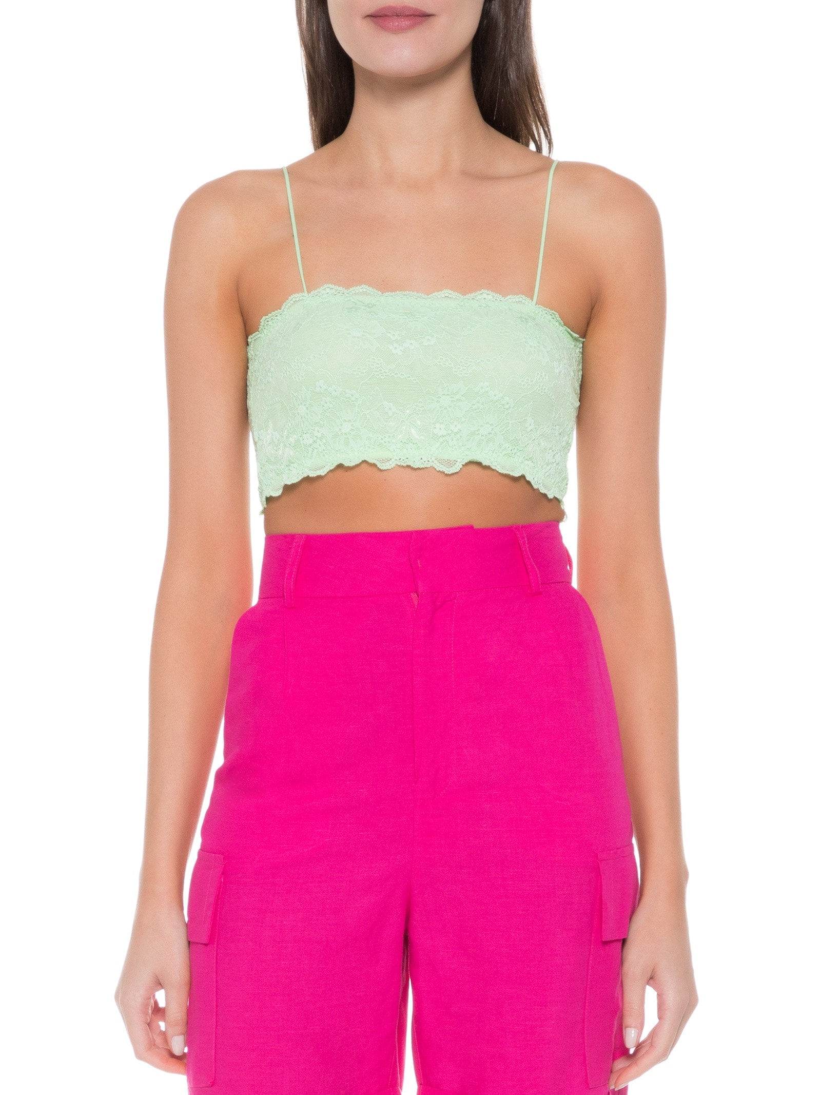 Top De Renda Verde My Favorite Things