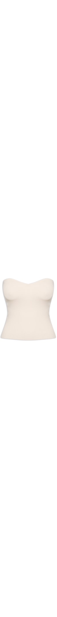 Top De Tricot Sem Alça - Bege
