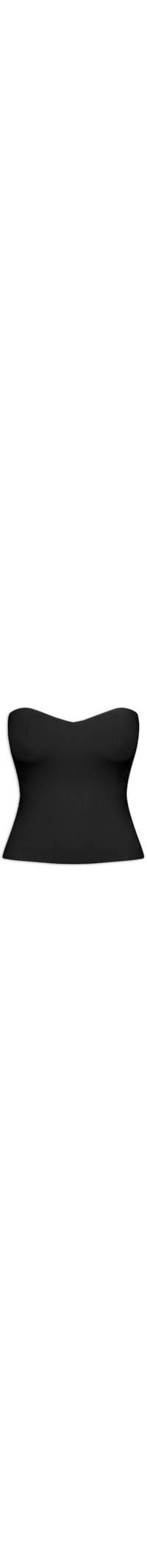 Top De Tricot Sem Alça - Preto